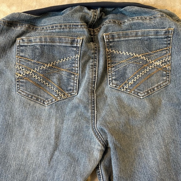Maternity Fit & Flare Bootcut Blue Denim Jeans Sz M - Picture 7 of 8